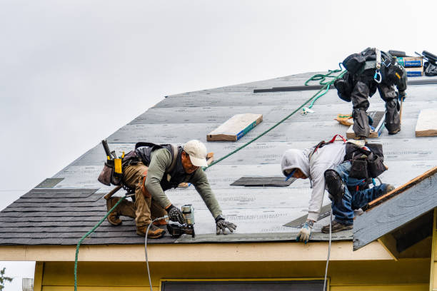 Professional Gutter Installation technician working in Fort Ransom, ND